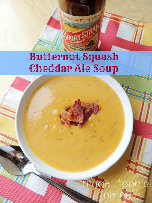 Butternut Squash Cheddar Ale Soup by Frugal Foodie Mama