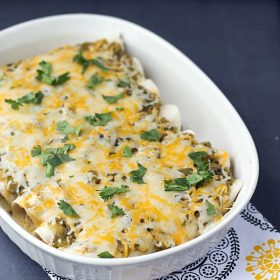 Green Sauce Chicken Enchiladas from www.thisgalcooks.com #enchiladas #greensauce #easymeals