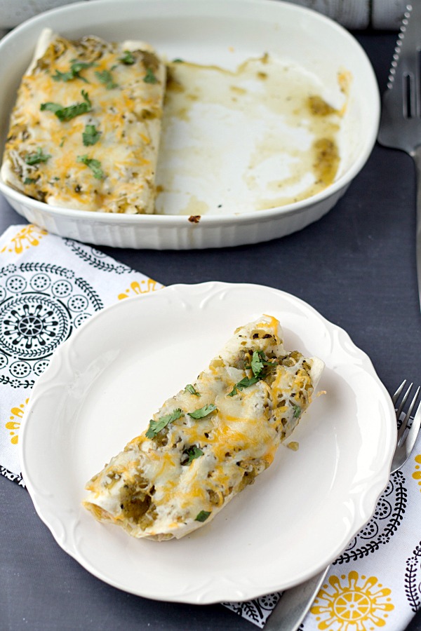 Green Sauce Chicken Enchiladas from www.thisgalcooks.com #enchiladas #greensauce #easymeals