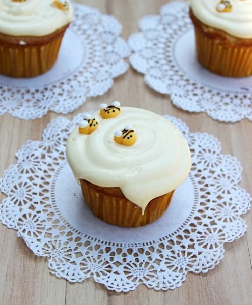 Honey Vanilla Cupcakes by What's Cooking Love?