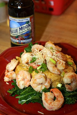 Fall Beer Poached Shrimp & Loaded Pumpkin Grits by For the Love of Food