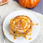 Pumpkin Swirl Pancakes with Pumpkin Butter Topping from www.thisgalcooks.com #pumpkin #pancakes #breakfast