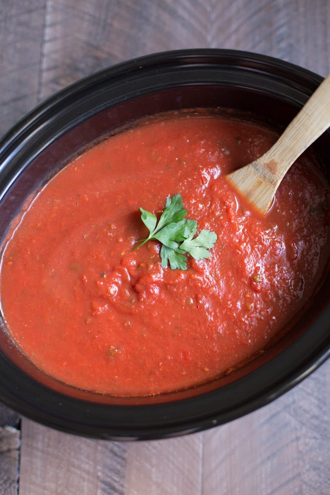 Slow Cooker Spaghetti Sauce. Great for pasta and pizza! 