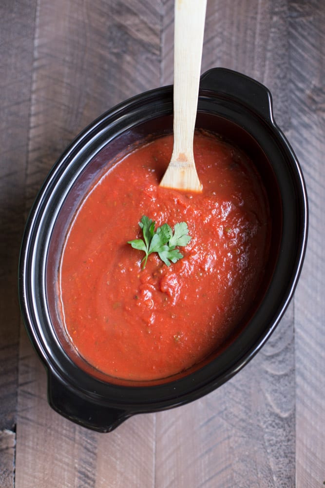 Slow Cooker Spaghetti Sauce. Great for pasta and pizza! 