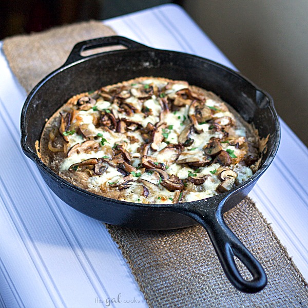 Mushroom and Brie Pizza with Whole Wheat Beer Crust #pizza #beercrust #mushrooms