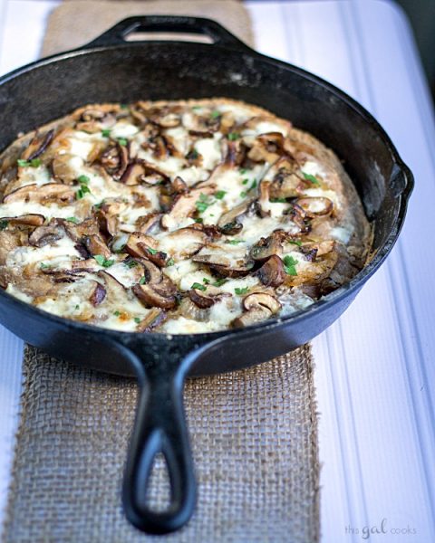 Mushroom and Brie Pizza with Whole Wheat Beer Crust #pizza #beercrust #mushrooms