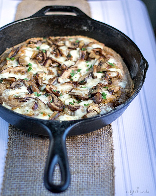 Mushroom and Brie Pizza with Whole Wheat Beer Crust #pizza #beercrust #mushrooms