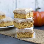 Pumpkin Snickerdoode Blondies with Nutella Cream Cheese Frosting www.thisgalcooks.com #blondies #pumpkin #snickerdoodle