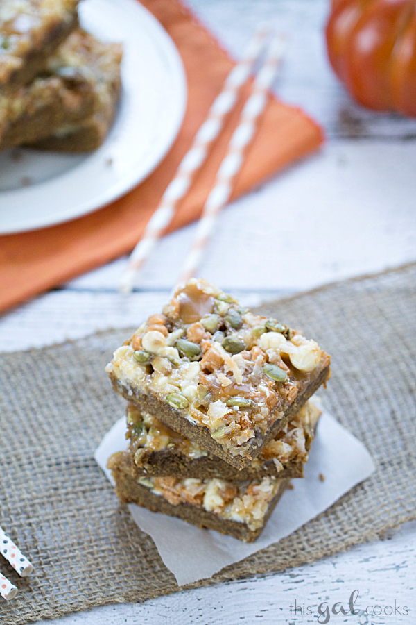 Pumpkin Spice Cookie Bars | This Gal Cooks