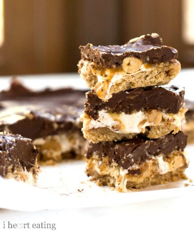 Salted Caramel Pretzel Shortbread Bars by I Heart Eating