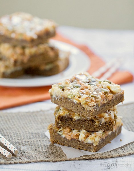 Pumpkin Spice Gooey Magic Bars