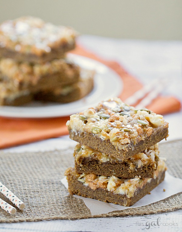 Pumpkin Spice Cookie Bars | This Gal Cooks