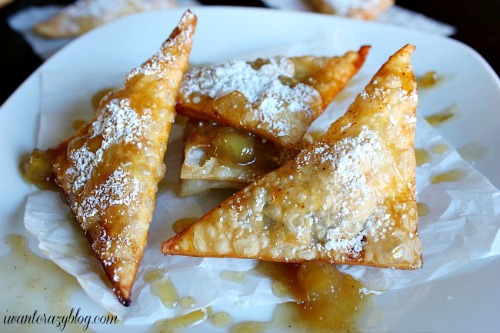 Bananas Foster Fried Won Tons by I Want Crazy
