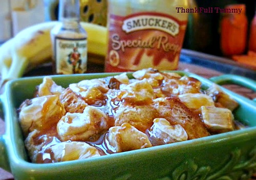 Spiced Banana Caramel Bread Pudding by The Thankful Tummy