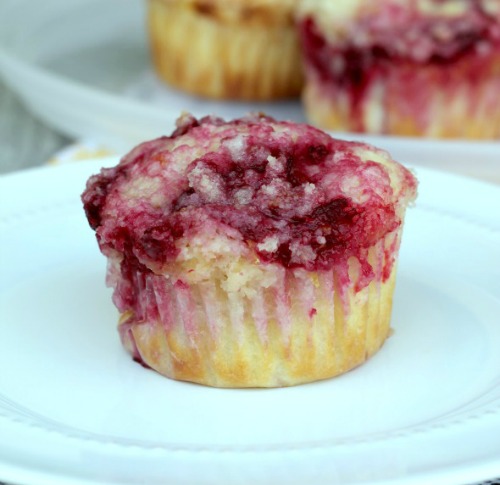 Raspberry Lemon Muffins from www.thisgalcooks.com #breakfast #muffins #fruit plain