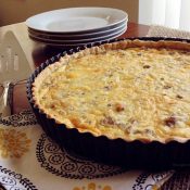 Sausage Egg and Cheese Quiche Tart from This Gal Cooks.