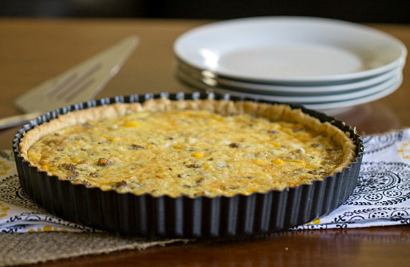 Sausage Egg and Cheese Quiche Tart from This Gal Cooks.