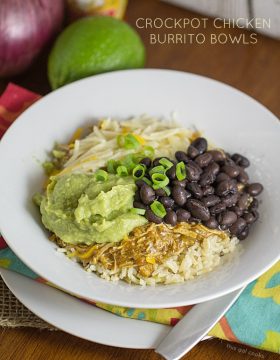 Crockpot Chicken Burrito Bowls - This Gal Cooks