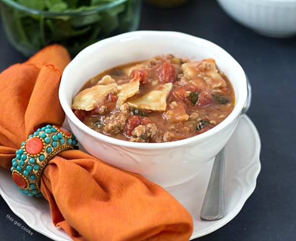 Easy Ravioli Soup - This Gal Cooks #soup #pasta #dinner