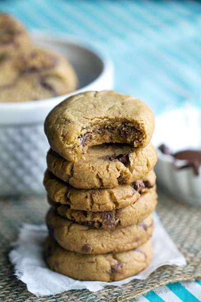 Nutella Stuffed Peanut Butter Cookies - This Gal Cooks #cookies #peanutbutter #dessert