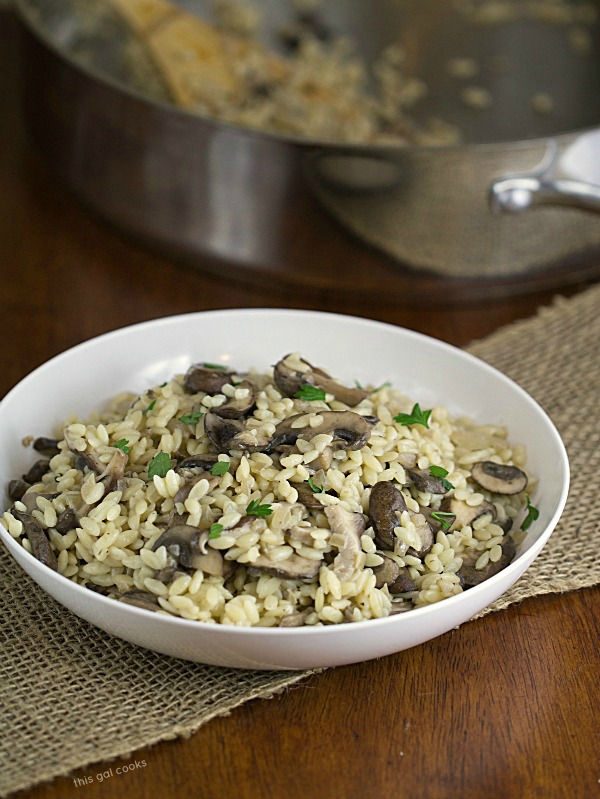 Savory Orzo with Mushrooms - This Gal Cooks