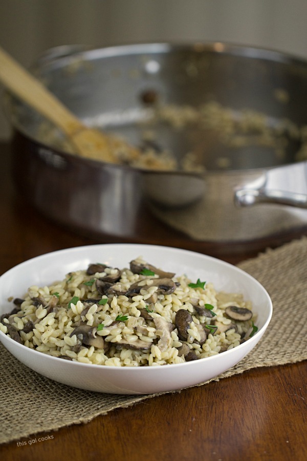 Savory Orzo with Mushrooms - This Gal Cooks