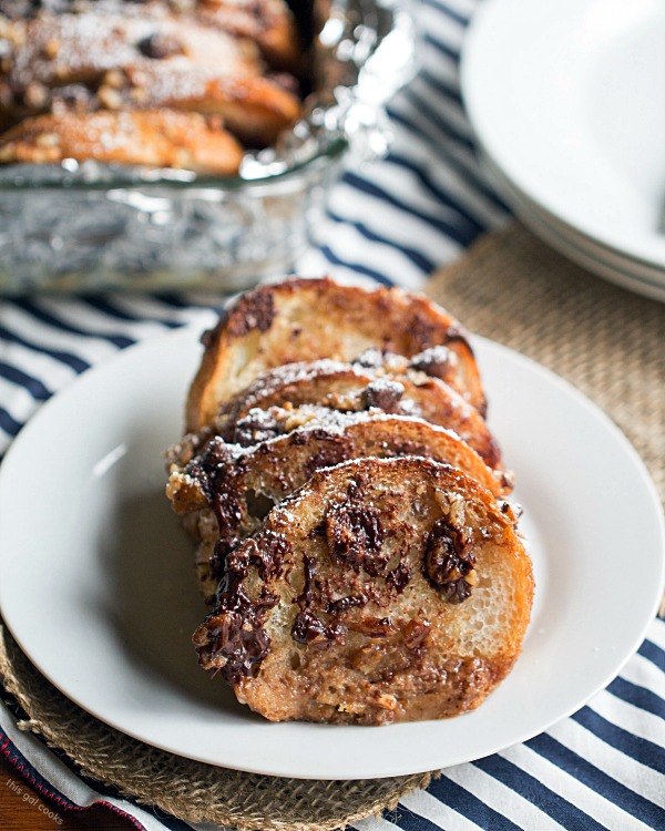 Overnight Chocolate Pecan Pie French Toast Casserole