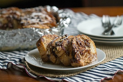 I shared this Overnight Chocolate Pecan Pie French Toast Casserole