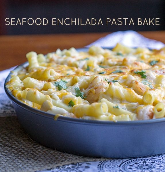 Seafood Enchilada Pasta Bake - This Gal Cooks #seafood #pasta #casserole