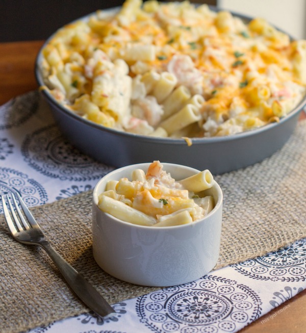 Seafood Enchilada Pasta Bake - This Gal Cooks #seafood #pasta #casserole