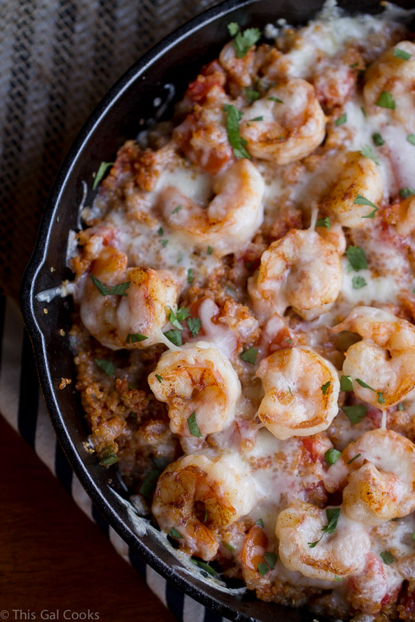 Cajun Shrimp and Quinoa Casserole - This Gal Cooks #cleaneating #healthy #seafood