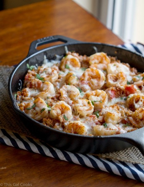 Cajun Shrimp and Quinoa Casserole - This Gal Cooks #cleaneating #healthy #seafood