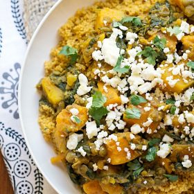 Lentil Tagine with Whole Wheat Couscous - This Gal Cooks #cleaneating #vegetarian #nomeat