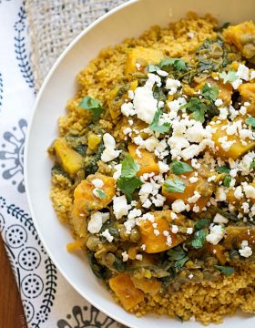 Lentil Tagine with Whole Wheat Couscous - This Gal Cooks #cleaneating #vegetarian #nomeat
