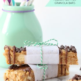 No Bake Chocolate Peanut Butter Granola Bars - Spoonful of Flavor for This Gal Cooks