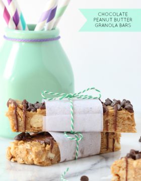 No Bake Chocolate Peanut Butter Granola Bars - Spoonful of Flavor for This Gal Cooks