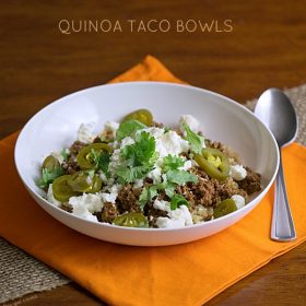 Thirty Minute Quinoa Taco Bowls - This Gal Cooks #glutenfree #healthygrains #groundturkey