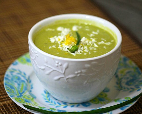 Chilled Asparagus Pea Soup by Food Done Light