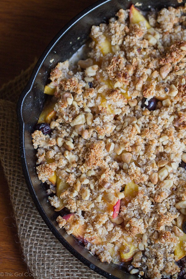 Blueberry Peach Coconut Crisp - This Gal Cooks #glutenfree #freshfruit #dessert