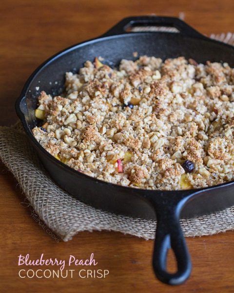 Blueberry Peach Coconut Crisp - This Gal Cooks #glutenfree #freshfruit #dessert