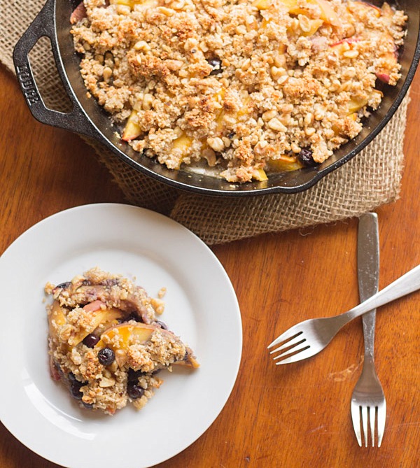 Blueberry Peach Coconut Crisp - This Gal Cooks #glutenfree #freshfruit #dessert