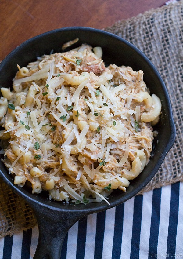 All Good Eats This cheesy, creamy Crock Pot Italian Chicken Pasta is a must try easy dinner recipe! Made healthier with Greek yogurt. | This Gal Cooks
