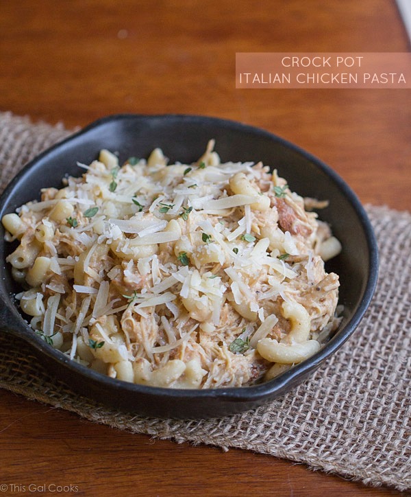 Crock Pot Italian Chicken Pasta - This Gal Cooks #dinner #crockpot #easyrecipes