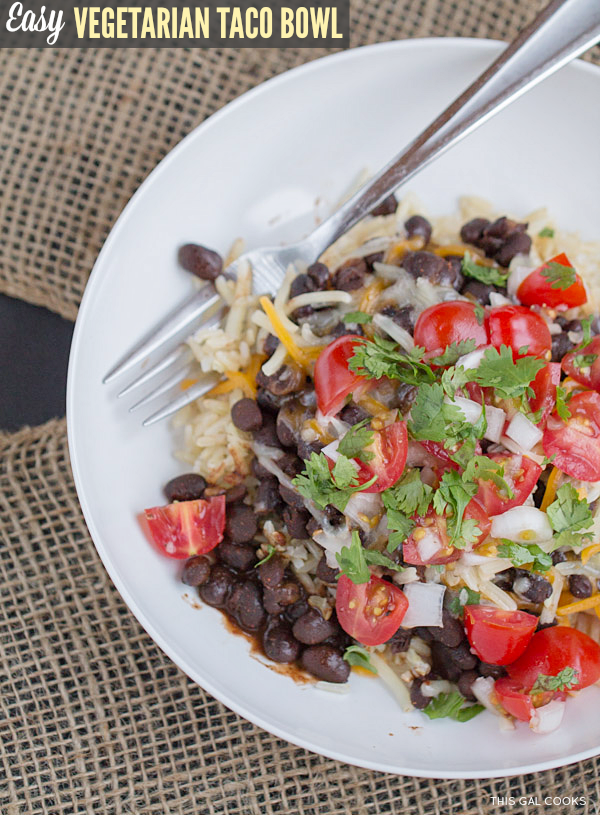 Easy Vegetarian Taco Bowls - This Gal Cooks #vegetarian #glutenfree #30minutemeals