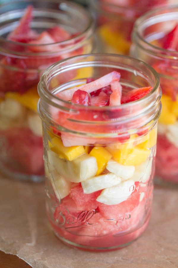 On the Go Fresh Fruit Salad and Lipton Pure Life Tea on This Gal Cooks #healthysnacking #fruit #recipes