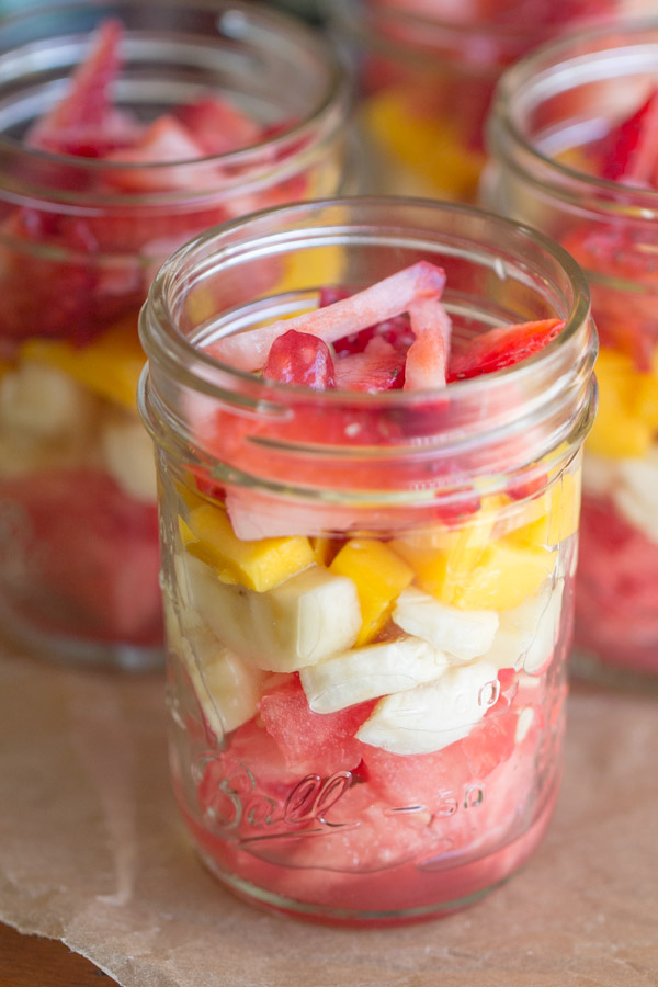 On the Go Fresh Fruit Salad and Lipton Pure Life Tea on This Gal Cooks #healthysnacking #fruit #recipes