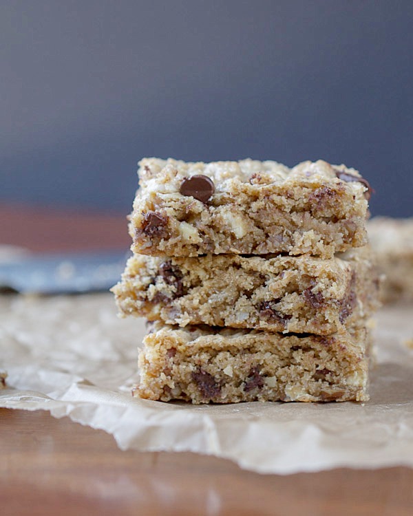 Congo Bars: these extreme blondies are loaded with toasted coconut, chopped pecans, chocolate chips and white chocolate chips. A delicious treat for any coconut lover!