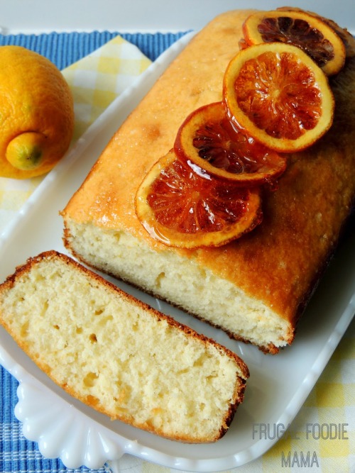 Lemon Drop Bread with Candied Lemon Slices by Frugal Foodie Mama