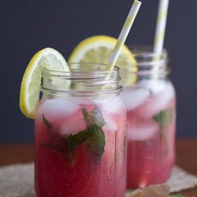 Skinny Raspberry Acai Mint Spritzer. Trop50 Raspberry Acai, club soda and fresh mint come together to make this refreshing drink!