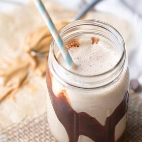 Chocolate Peanut Butter Banana Smoothie: This easy to make, make ahead smoothie is made with frozen bananas, peanut butter, almond milk and Carnation Breakfast Essentials.